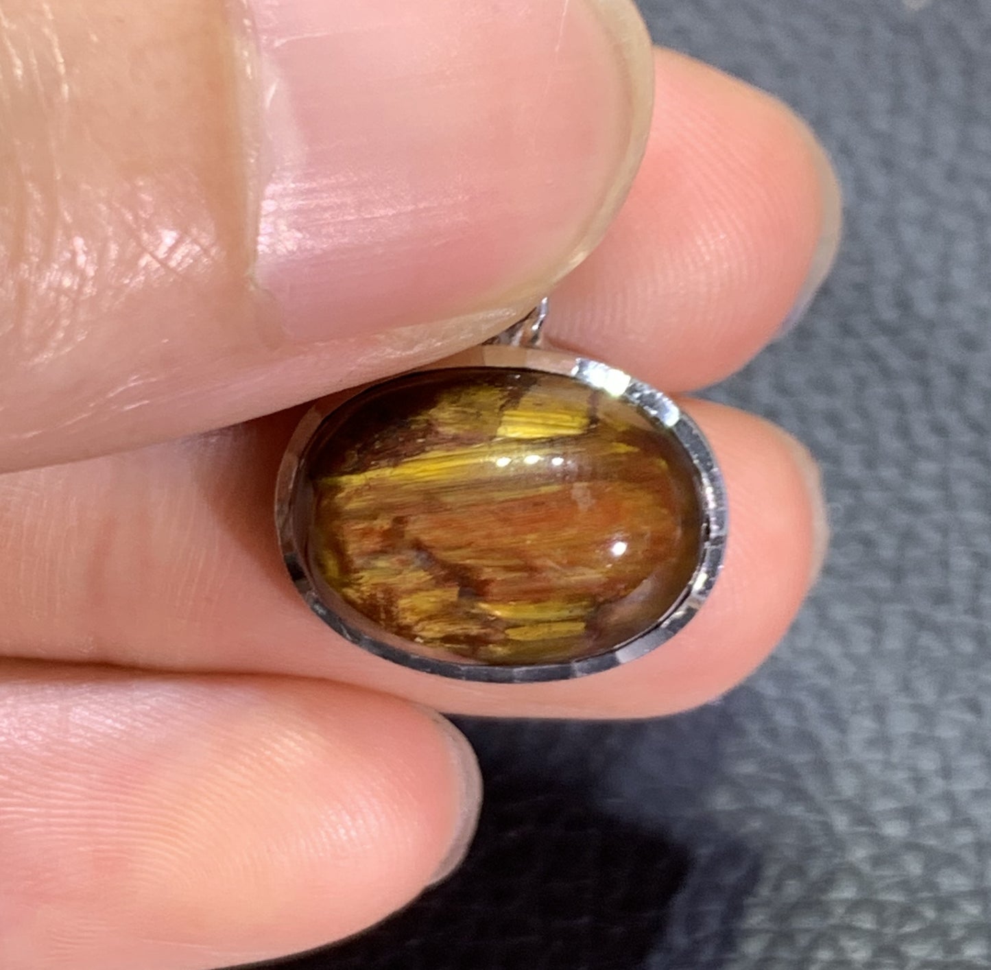 AAAA Natural Namibian Pietersite Pendant,Silver Pendant,Colorful Full Fire Pietersite Pendant,Collection Quality ET1210