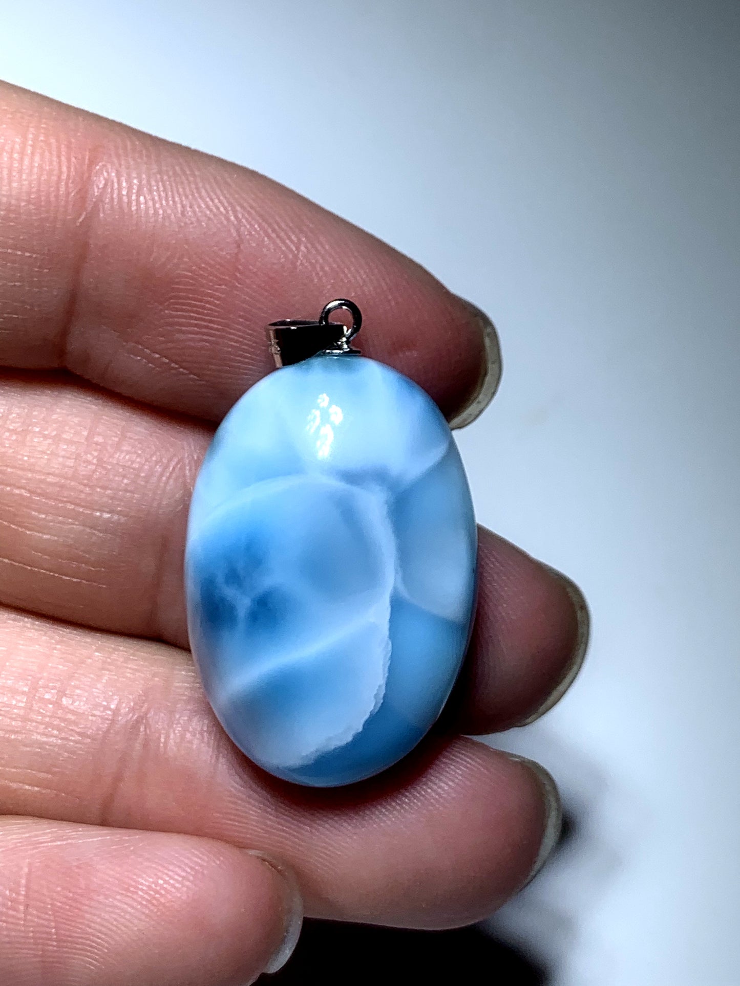 AAA Natural Authentic Dominican Larimar Pendant,Larimar Necklace,Crystal Pendant,Gems Pendant ET845