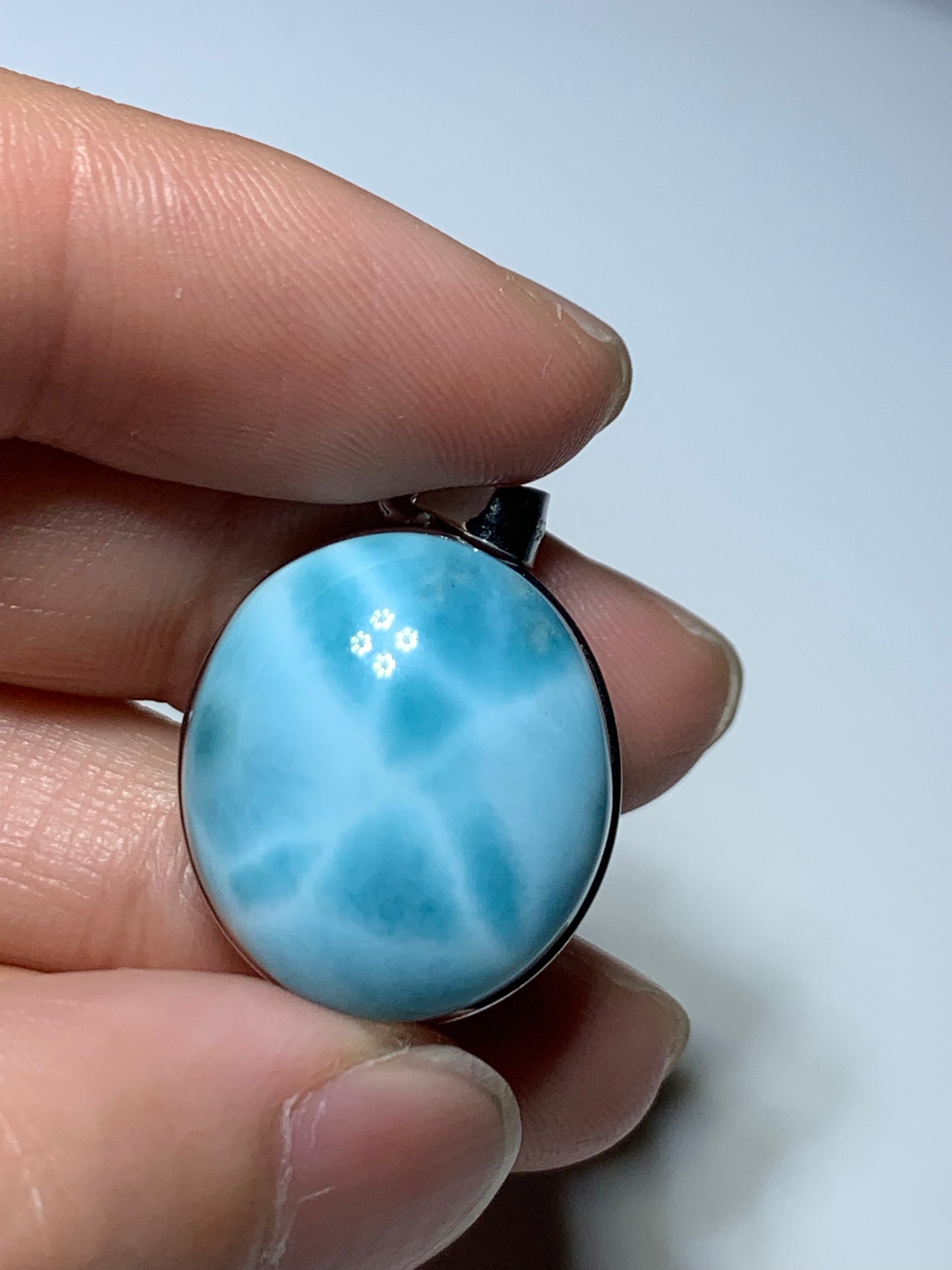 AAA+ Natural Authentic Dominican Larimar Pendant,Gems Jewelry,Gems Pendant,Crystal Pendant ET885