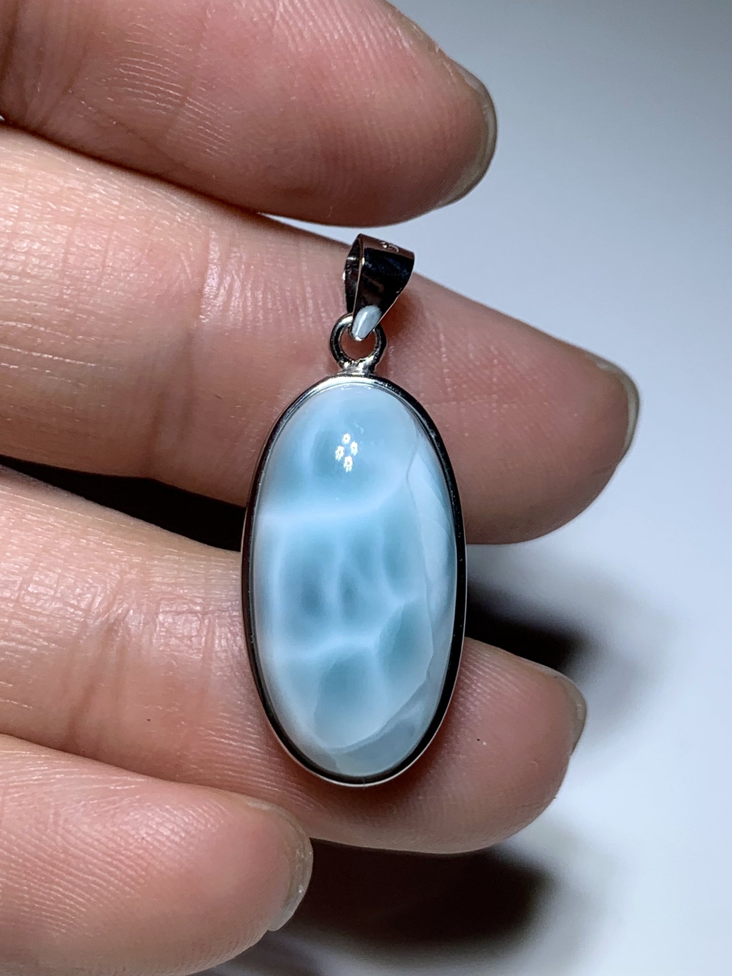 AAA Natural Authentic Dominican Larimar Pendant,Gems Jewelry,Gems Pendant,Crystal Pendant ET890