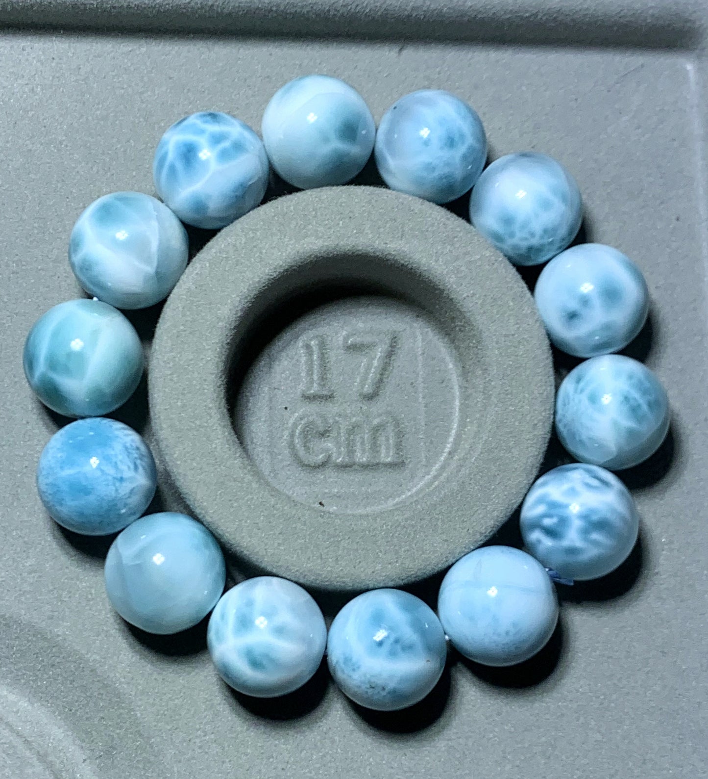 AAA+ Natural Authentic Dominican Larimar Bracelet,16mm Bracelet,Crystal Bracelet,Gems Bracelet ET627