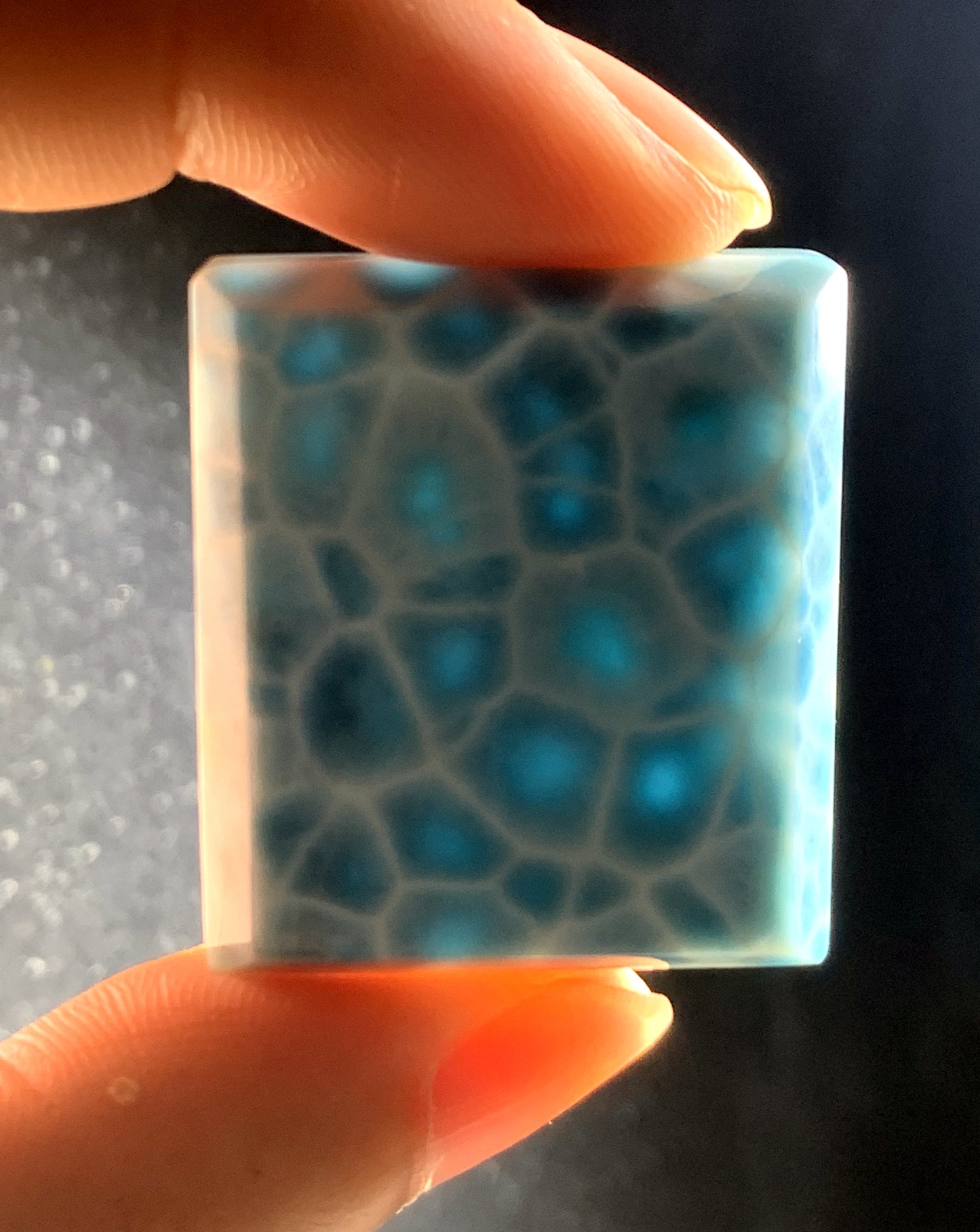 AAAA Natural Authentic Dominican Larimar Pendant, Oval Larimar Pendant,Silver Pendant,Birthday Gift ET1000