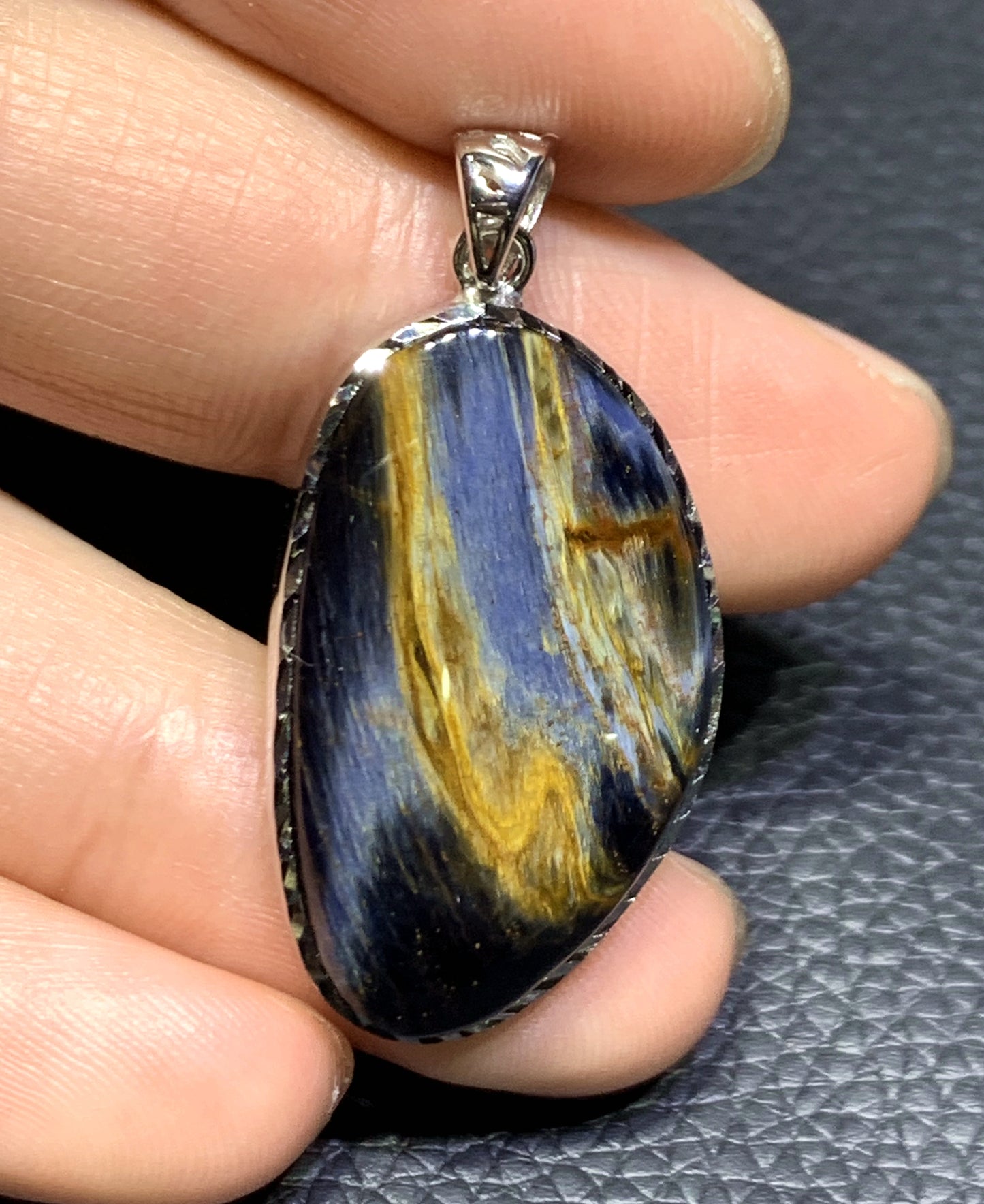 AAAA Natural Namibian Pietersite Pendant,Silver Pendant,Colorful Full Fire Pietersite Pendant, Collection Quality ET1088