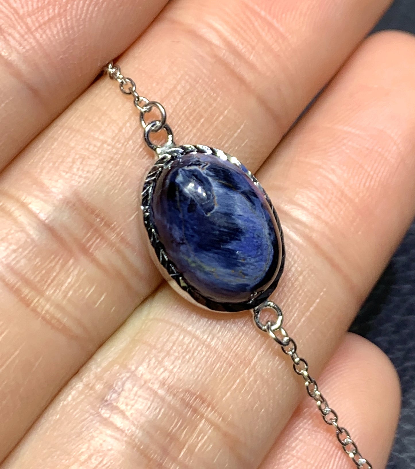 AAAA Natural Namibian Pietersite 925 Silver Bracelet, Colored Full Fire Pietersite Bracelet, Pietersite Gemstone ET1089