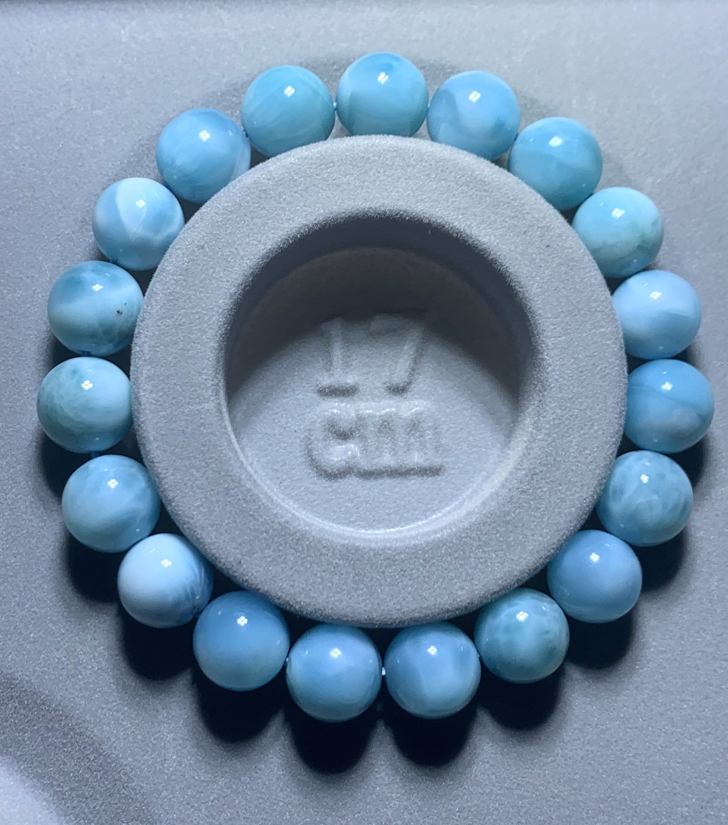 AAA Natural Authentic Dominican Larimar Bracelet,Gems Jewelry,Gems Bracelet,10mm Bracelet,Crystal Bracelet,ET621