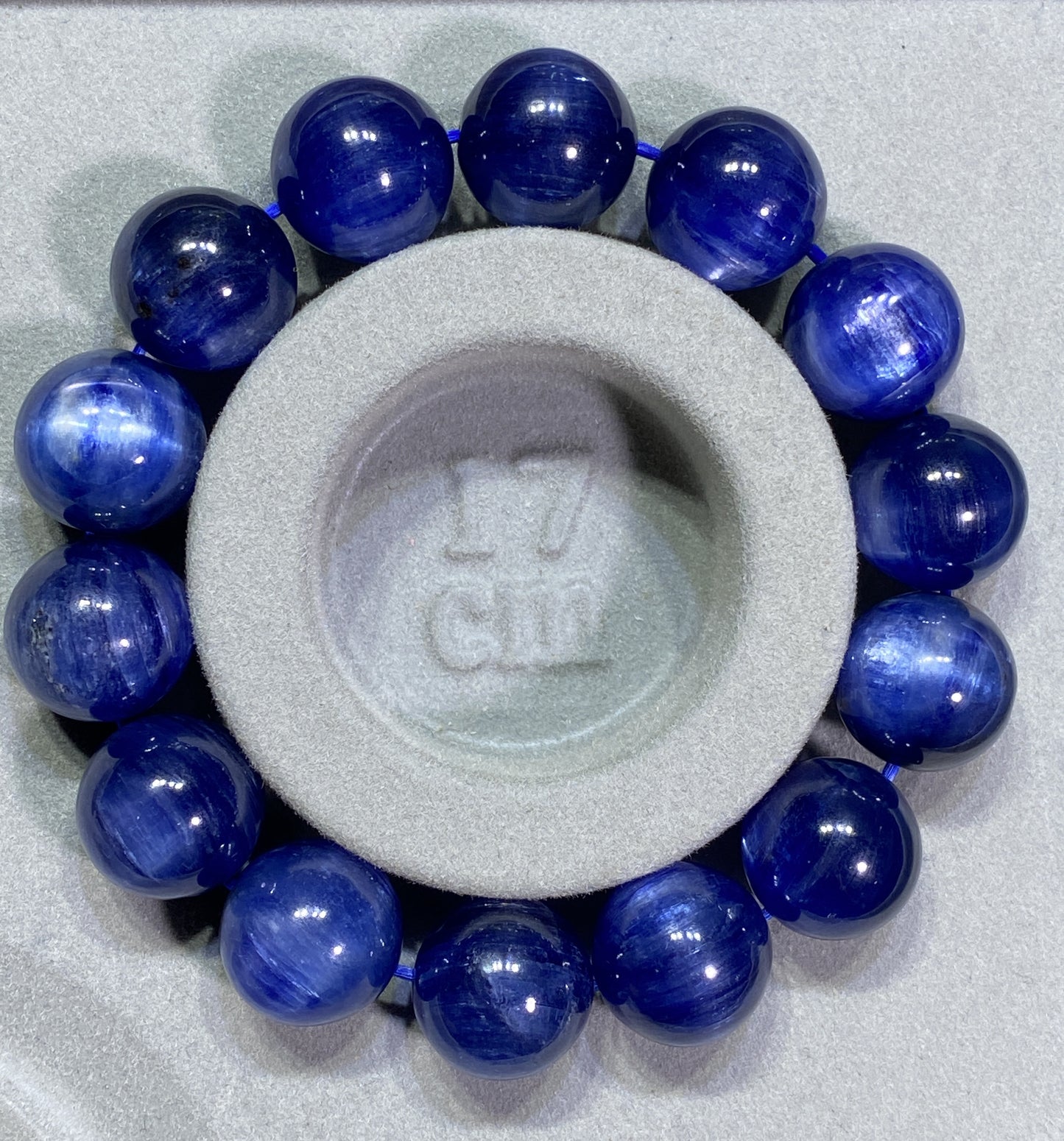 AAAA Natural Kyanite Bracelet, 14mm Round Bracelet,Tiny Blue Kyanite,Gems Bracelet,Men's Bracelet,Woman's Bracelet ET1144