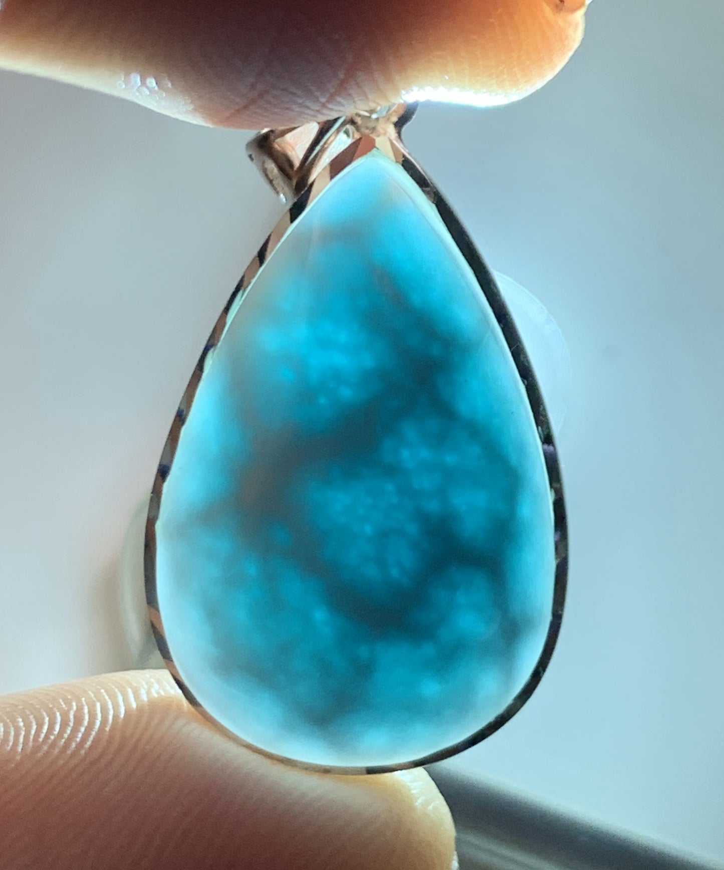 AAA Natural Authentic Dominican Larimar Pendant,Gems Jewelry,Gems Pendant,Crystal Pendant ET670