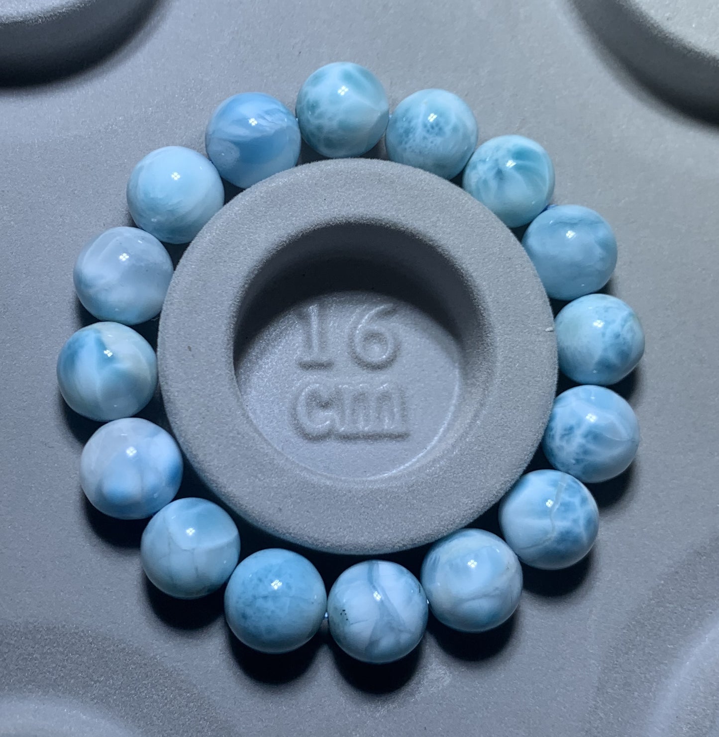 AA++ Natural Authentic Dominican Larimar Bracelet,Gems Jewelry,Gems Bracelet,12.8mm Bracelet,Crystal Bracelet ET1078