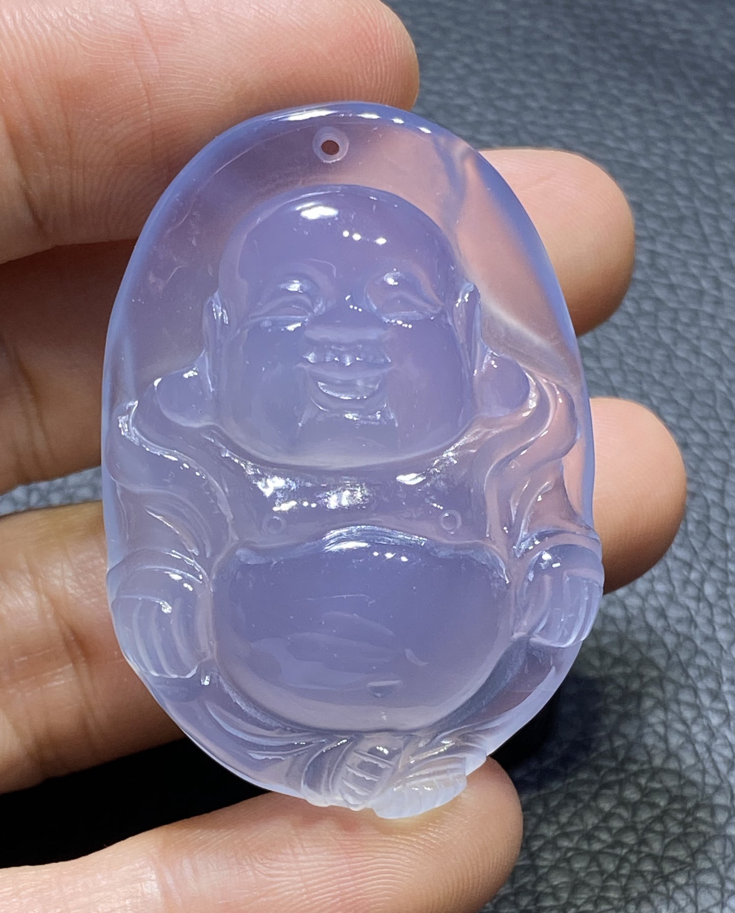 AAA+ Natural Authentic Dominican Blue Chalcedony Pendant,HandmadeHand-carved Buddha StatuePendant,Turkey Blue Chalcedony ET013