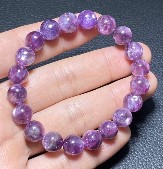 Lepidolite,AAAA+ Natural Purple Lepidolite Bracelet,9mm Ballpoint Bracelet,Best Gift For Her,Crystal Bracelet ET199