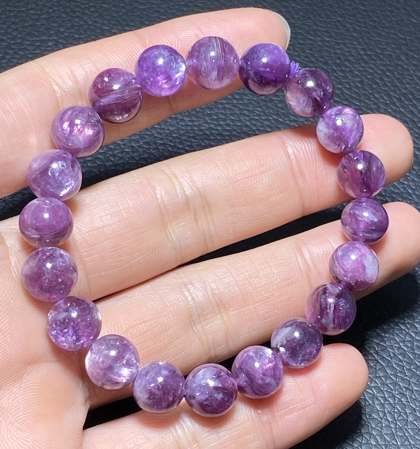 Lepidolite,AAAA+ Natural Purple Lepidolite Bracelet,9mm Ballpoint Bracelet,Best Gift For Her,Crystal Bracelet ET199