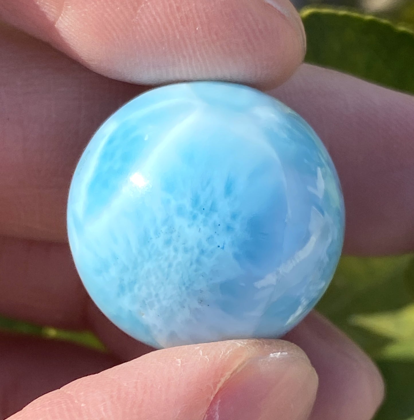 AAA++ Natural Authentic Dominican Larimar,Larimar Stone, Larimar Ball, Large Size Gem Ball,21mm Ball Larimar ET275