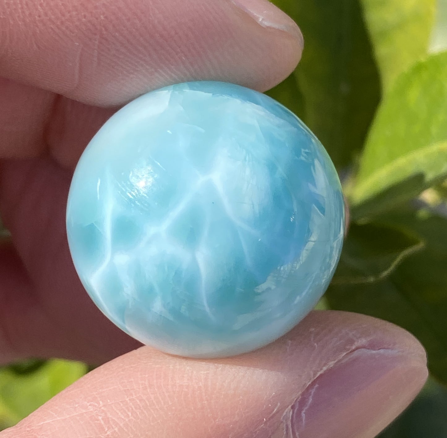 AAA++ Natural Authentic Dominican Dominican Larimar,Larimar Stone, Larimar Ball, Large Size Gem Ball,21mm Ball Larimar ET276
