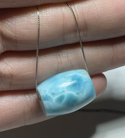 AAA Natural Authentic Dominican Larimar Necklace,Larimar Stone, Larimar Jewelry,Pendant Necklace,Silver Necklace et279