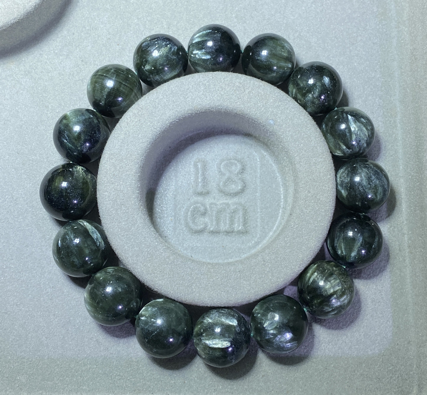 Seraphinite,AAAA Natural Authentic Russian Seraphinite Beads,13.4mm Bracelet,Seraphinite Beads Bracelet,Handmade Jewelry ET329