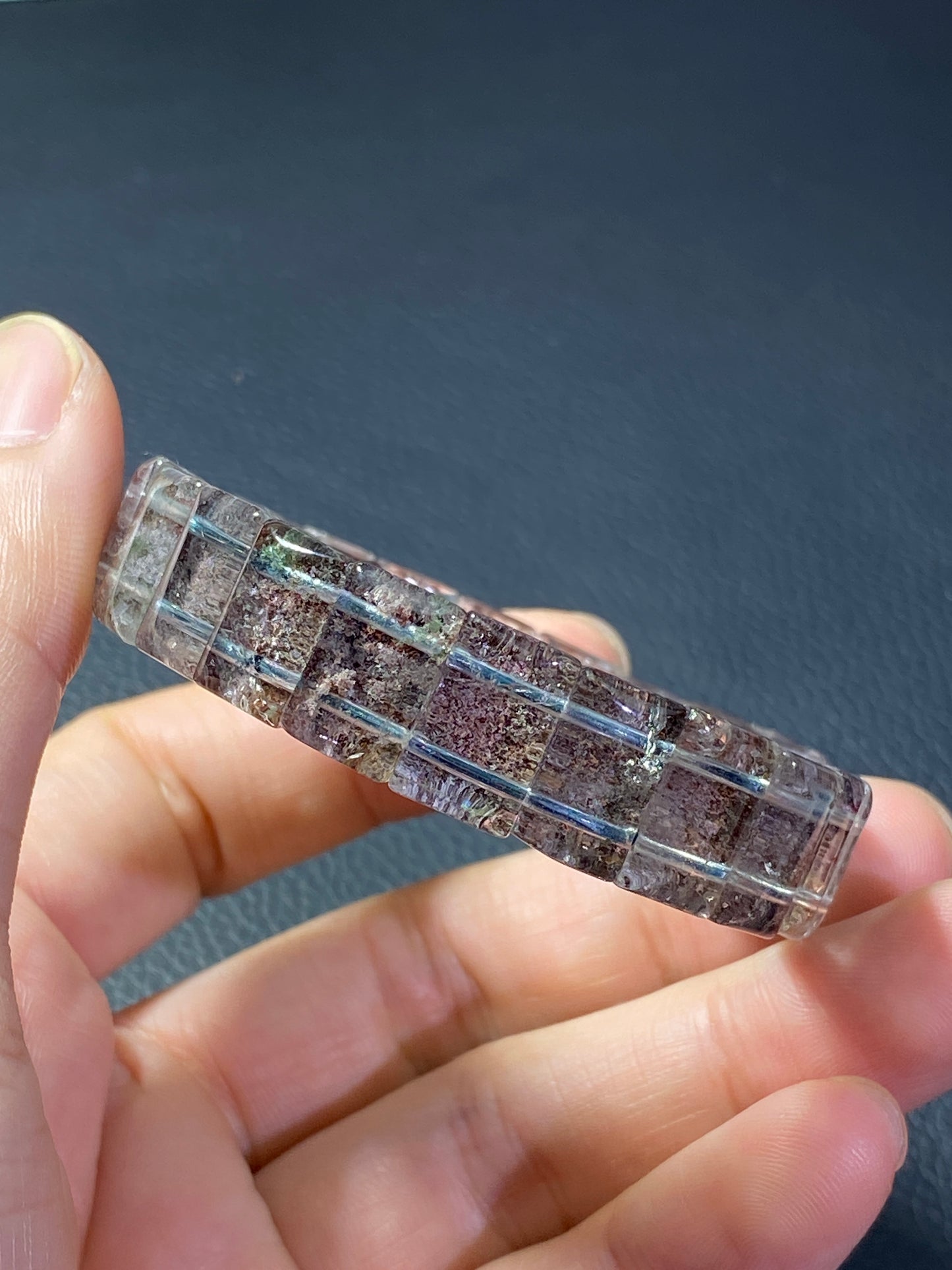 Phantom Crystal,AAAA Natural Authentic Zambia Green Phantom Crystal Bracelet,10mm Bracelet,Mens bracelet ET570