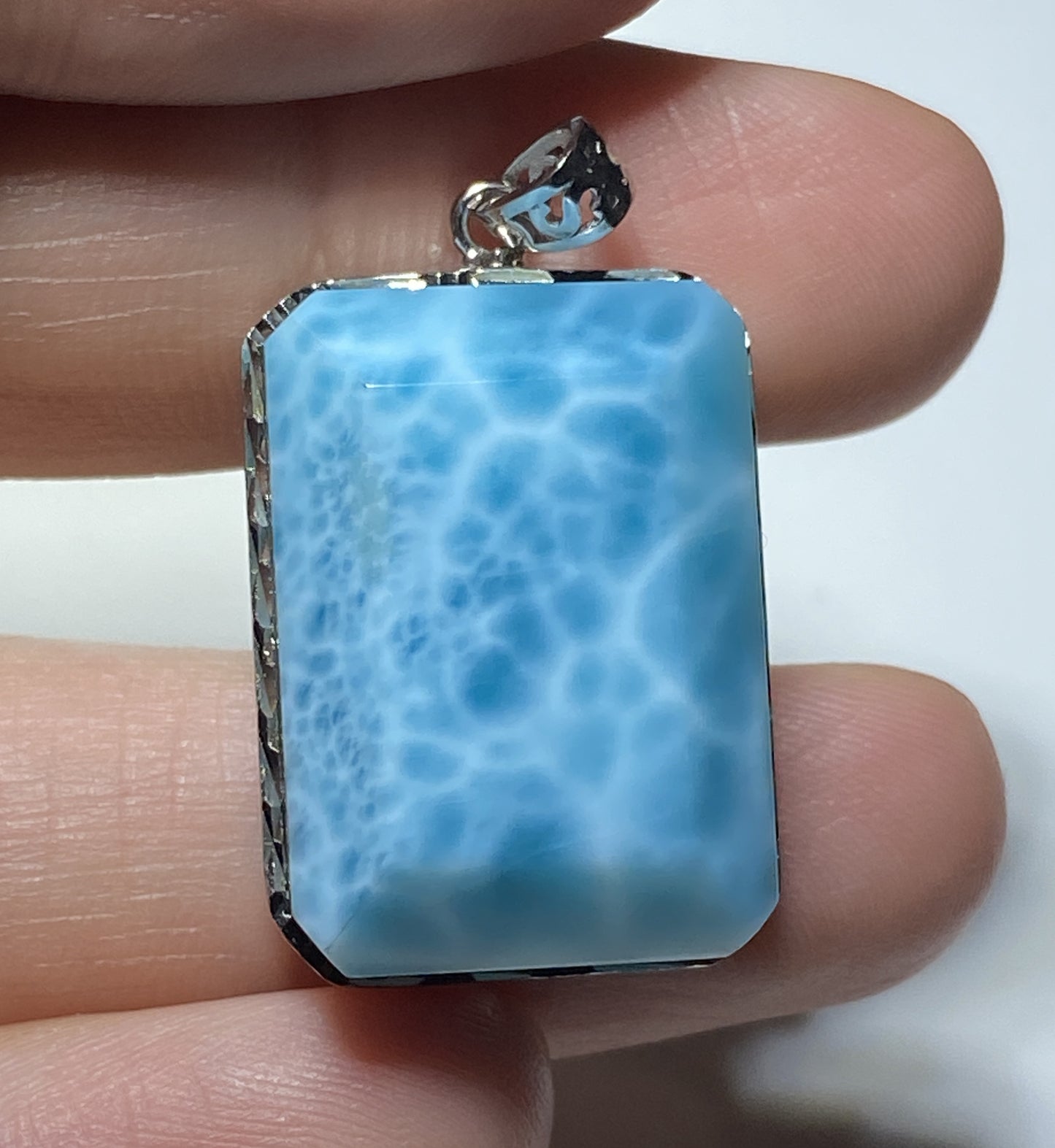 AAA Natural Authentic Dominican Larimar Pendant,Larimar Necklace,Crystal Pendant,Gems Pendant ET083