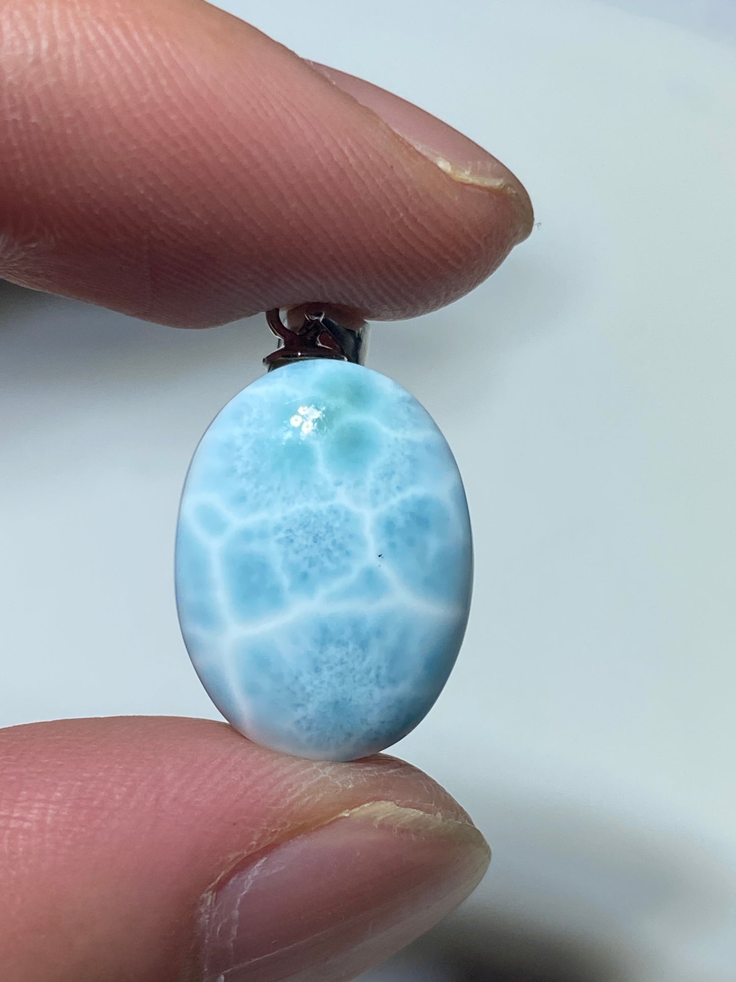 AAA Natural Authentic Dominican Larimar Pendant,Gems Jewelry,Gems Pendant,Crystal Pendant ET730
