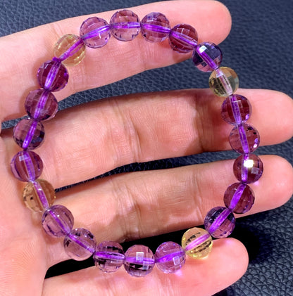 AAAA Natural Authentic Brazil Amethyst Bracelet, Crystal Bracelet,Gem Bracelet, Handmade Jewelry Bracelet ET1227