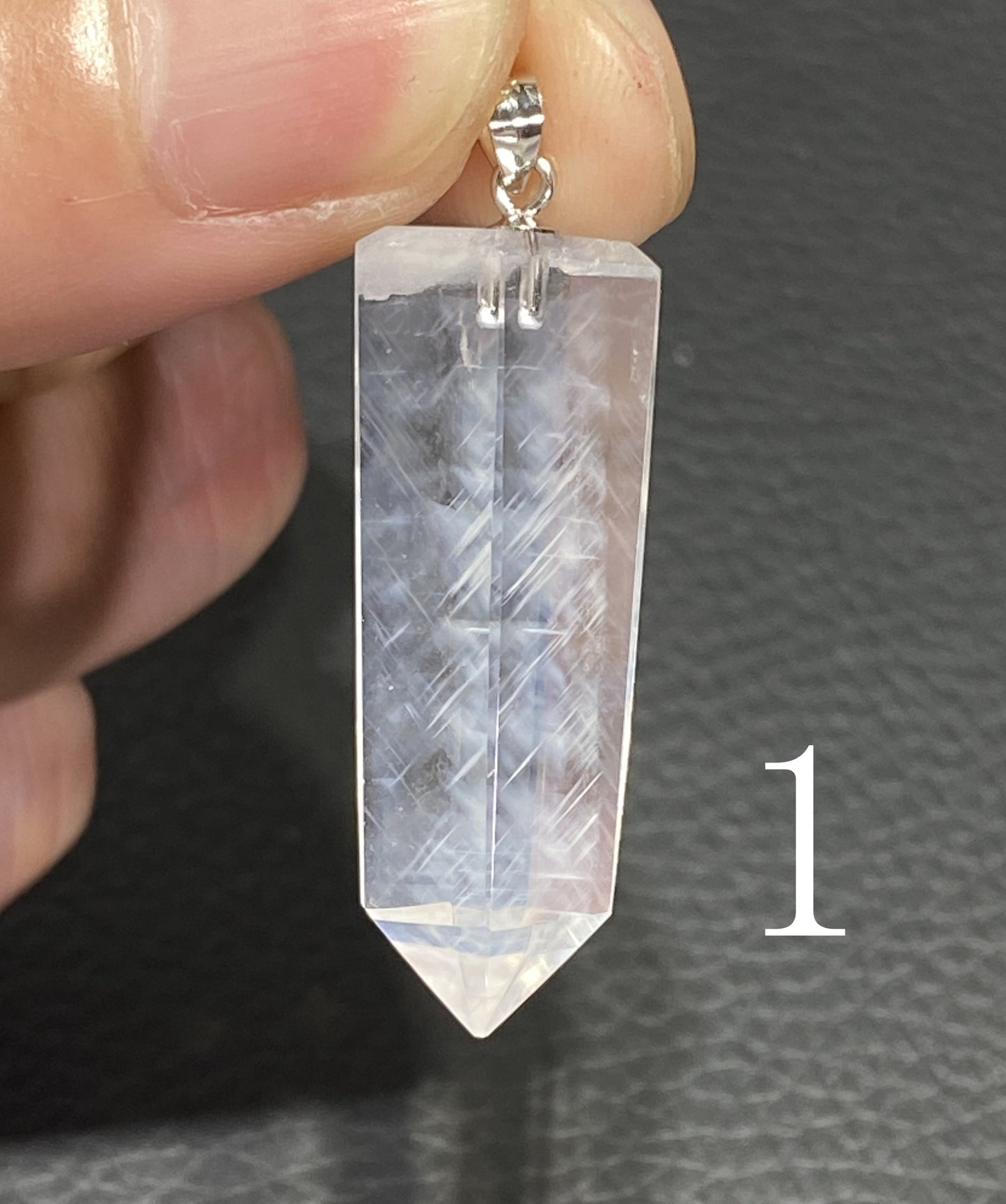 AAAA Natrual Brazilian Blue Needle Pendant, Silver Pendant, Crystal Pendant, Angel Wings, Meditation Stone, ET941