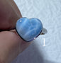 AAAA Natural Larimar Ring, 925 Silver Ring, Oval Lariamr Ring, Handmade Silver Ring, Natural Stones，Adjustable Size Ring ET08