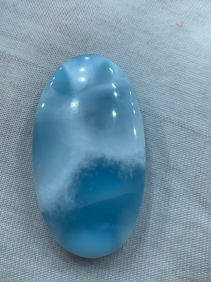 Natural Authentic Dominican Larimar Pendant,Oval Larimar Stone,Larimar Jewelry,Larimar Necklace,Pendant Necklace,ET096