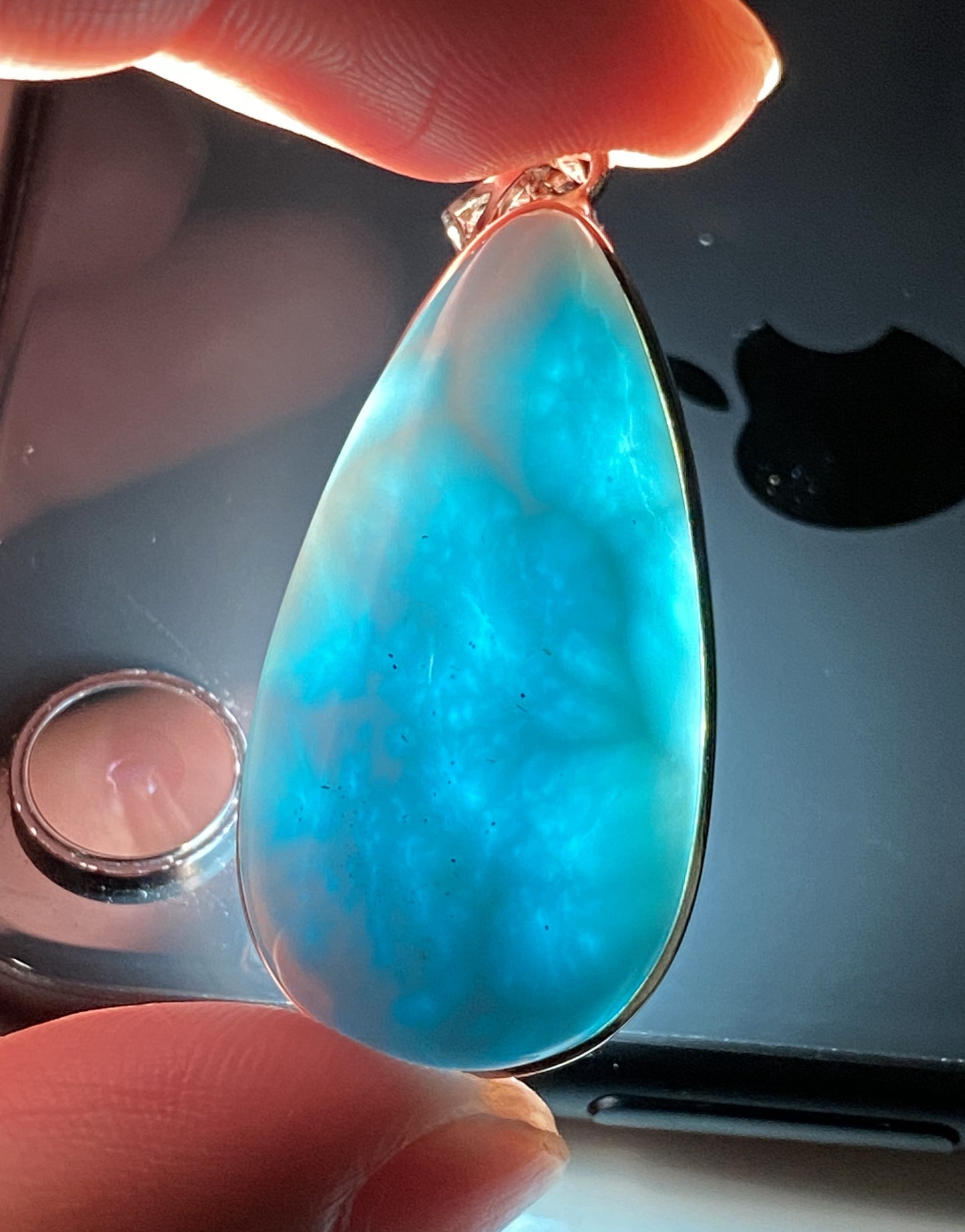 AAA+ Natural Authentic Dominican Larimar Pendant,Gems Jewelry,Gems Pendant,Crystal Pendant,ET324