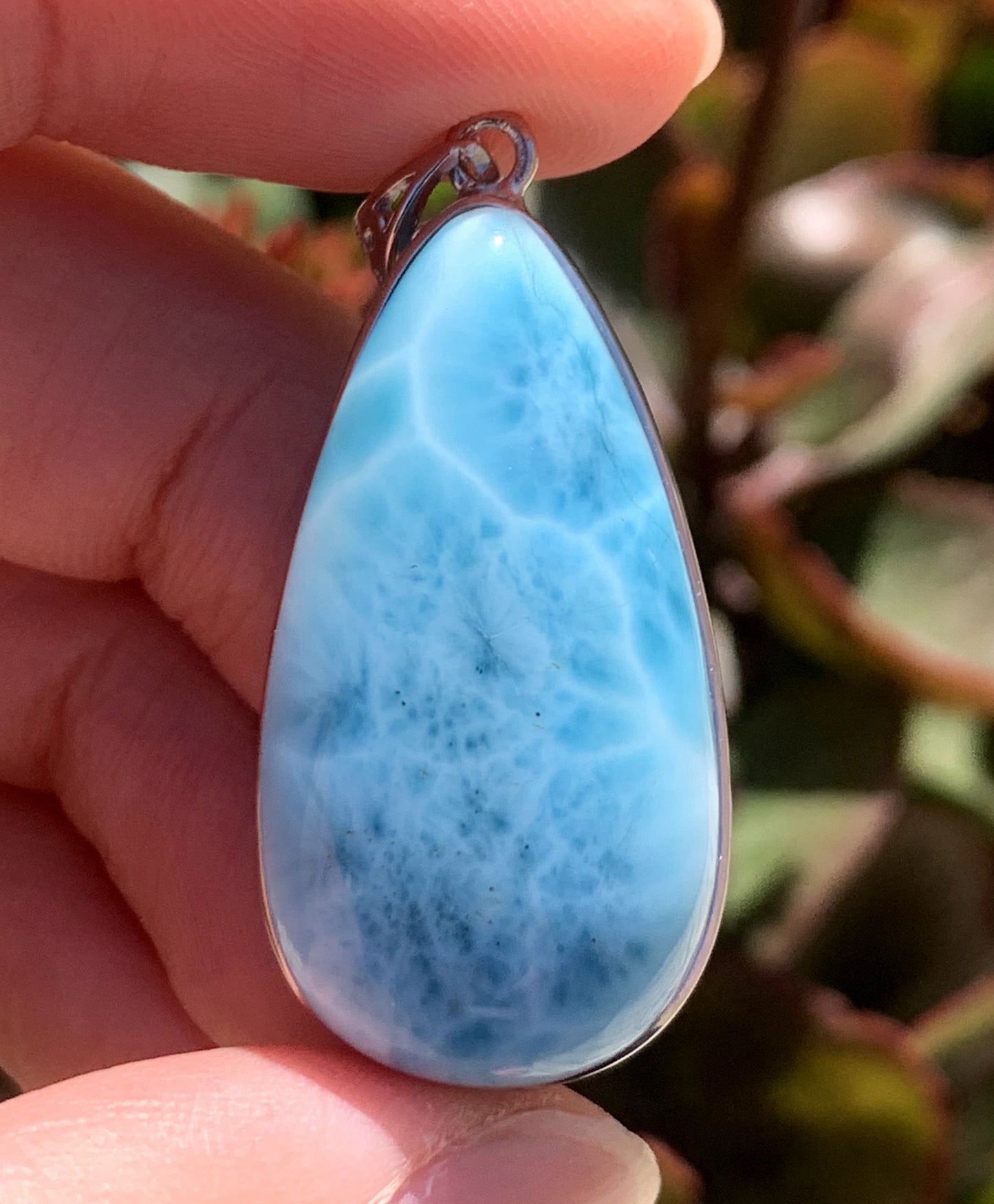 AAA+ Natural Authentic Dominican Larimar Pendant,Gems Jewelry,Gems Pendant,Crystal Pendant,ET324