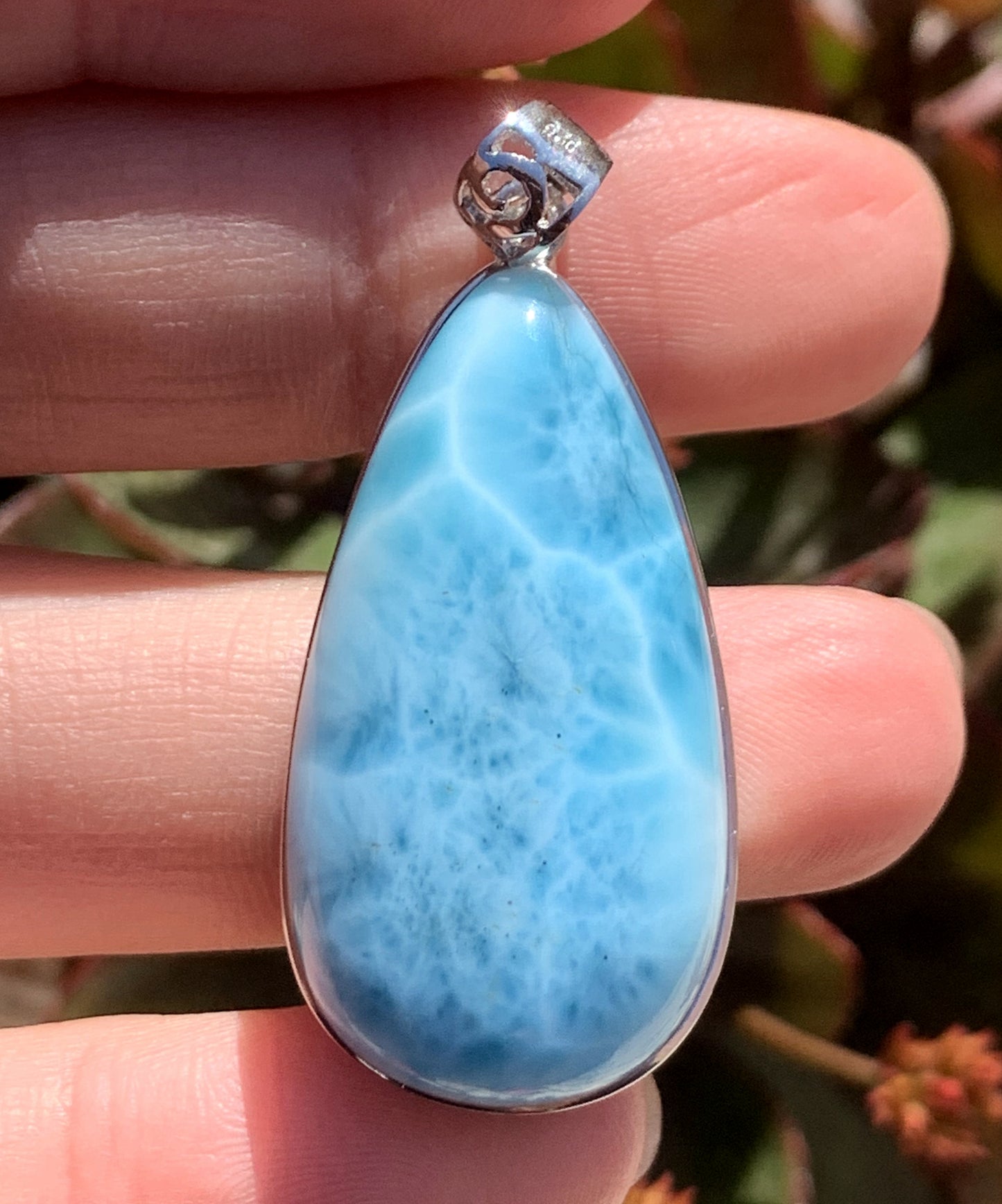 AAA+ Natural Authentic Dominican Larimar Pendant,Gems Jewelry,Gems Pendant,Crystal Pendant,ET324