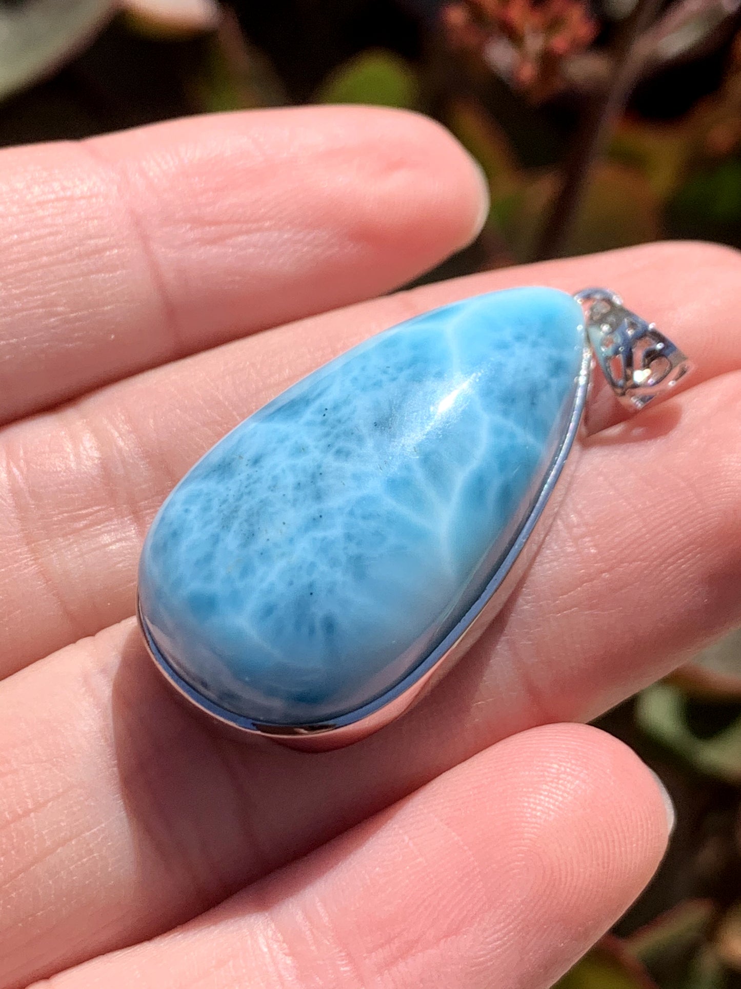 AAA+ Natural Authentic Dominican Larimar Pendant,Gems Jewelry,Gems Pendant,Crystal Pendant,ET324