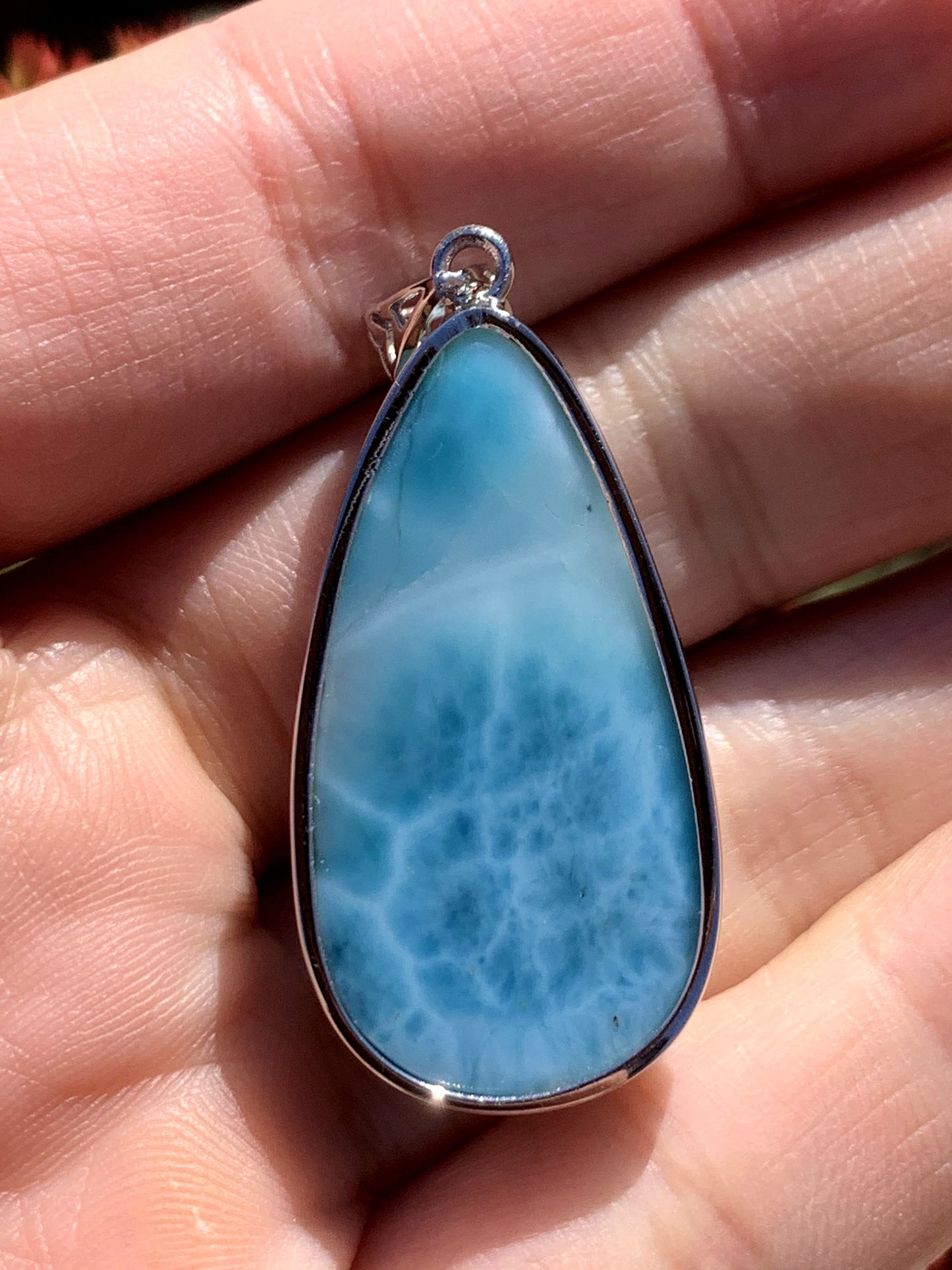 AAA+ Natural Authentic Dominican Larimar Pendant,Gems Jewelry,Gems Pendant,Crystal Pendant,ET324