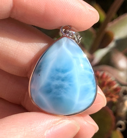 AAAA Natural Authentic Dominican Larimar Pendant,Gems Jewelry,Gems Pendant,Crystal Pendant,ET325