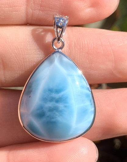 AAAA Natural Authentic Dominican Larimar Pendant,Gems Jewelry,Gems Pendant,Crystal Pendant,ET325