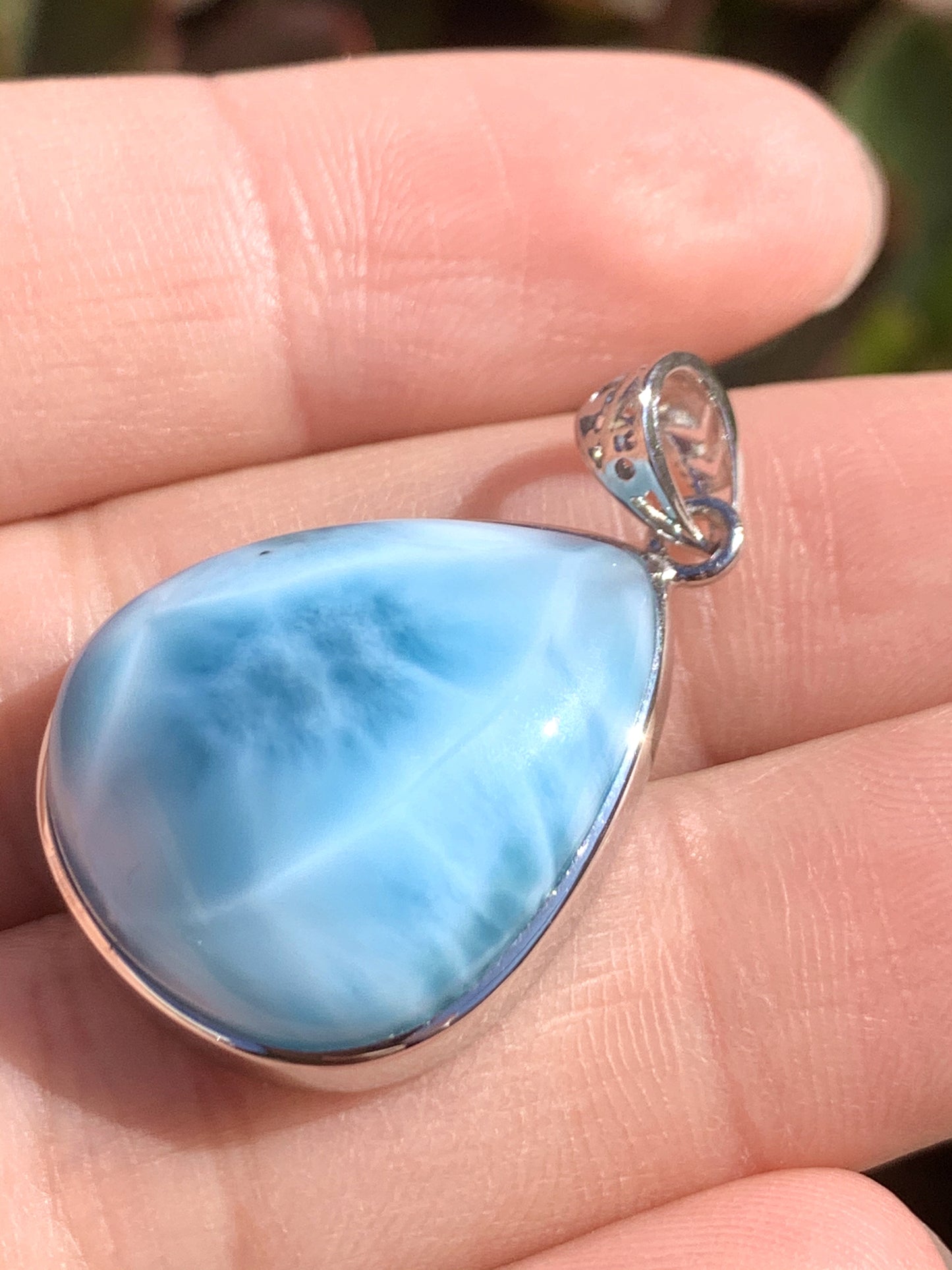 AAAA Natural Authentic Dominican Larimar Pendant,Gems Jewelry,Gems Pendant,Crystal Pendant,ET325