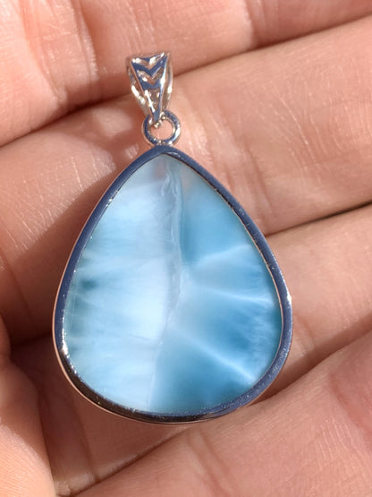 AAAA Natural Authentic Dominican Larimar Pendant,Gems Jewelry,Gems Pendant,Crystal Pendant,ET325