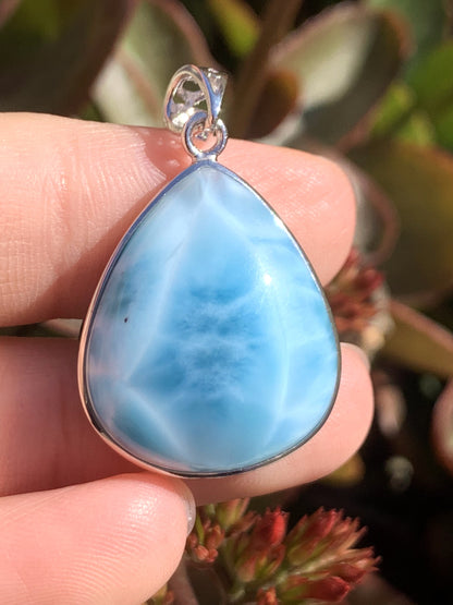 AAAA Natural Authentic Dominican Larimar Pendant,Gems Jewelry,Gems Pendant,Crystal Pendant,ET325