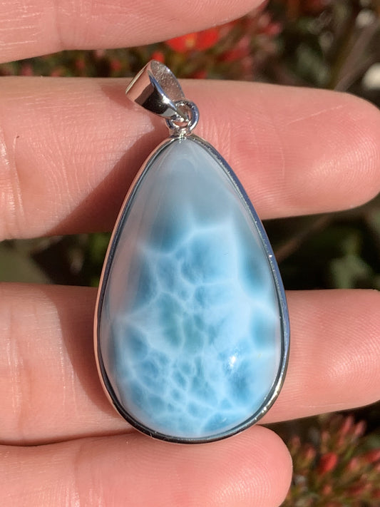 AAAA Natural Authentic Dominican Larimar Pendant,Gems Jewelry,Gems Pendant,Crystal Pendant,ET365