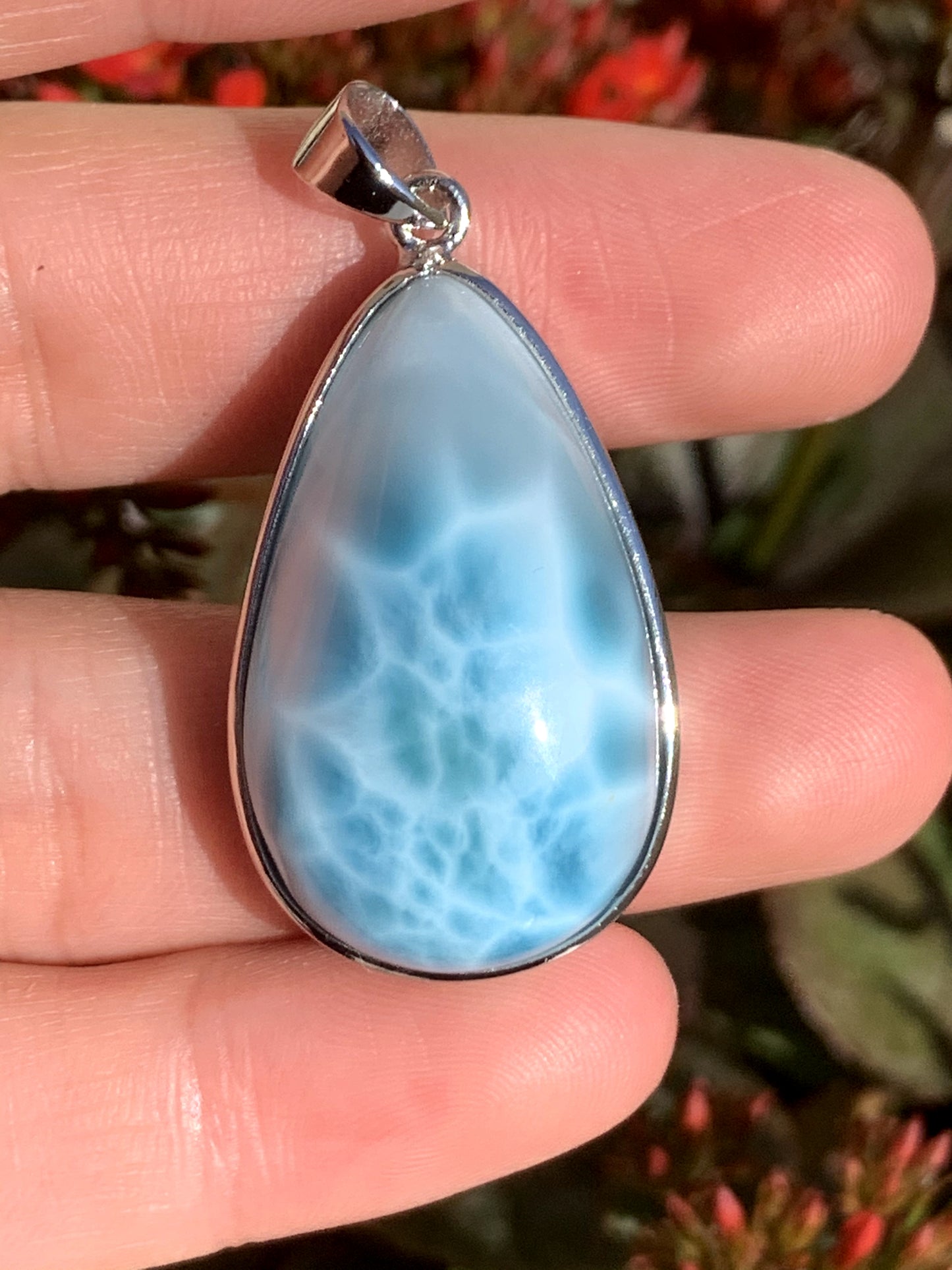 AAAA Natural Authentic Dominican Larimar Pendant,Gems Jewelry,Gems Pendant,Crystal Pendant,ET365