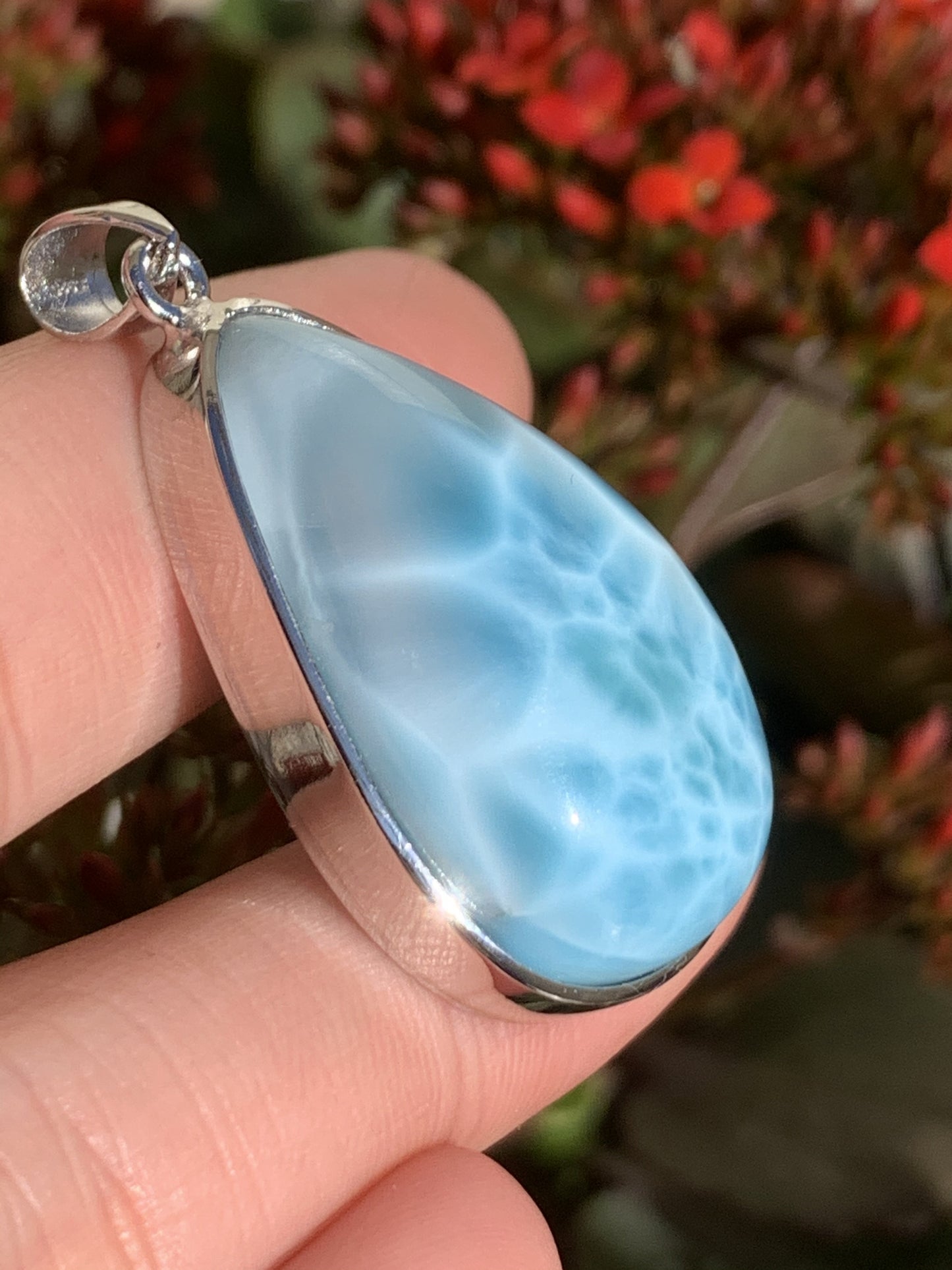 AAAA Natural Authentic Dominican Larimar Pendant,Gems Jewelry,Gems Pendant,Crystal Pendant,ET365