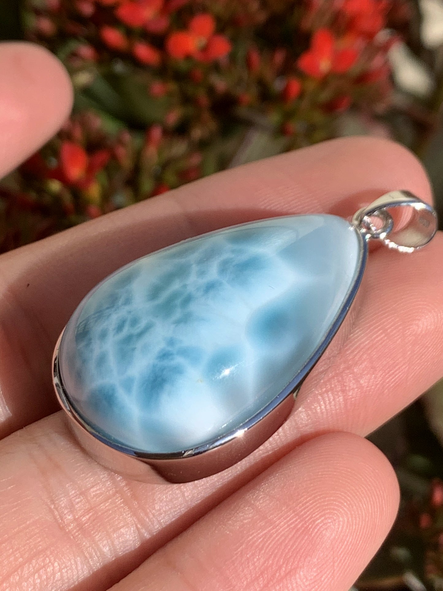 AAAA Natural Authentic Dominican Larimar Pendant,Gems Jewelry,Gems Pendant,Crystal Pendant,ET365