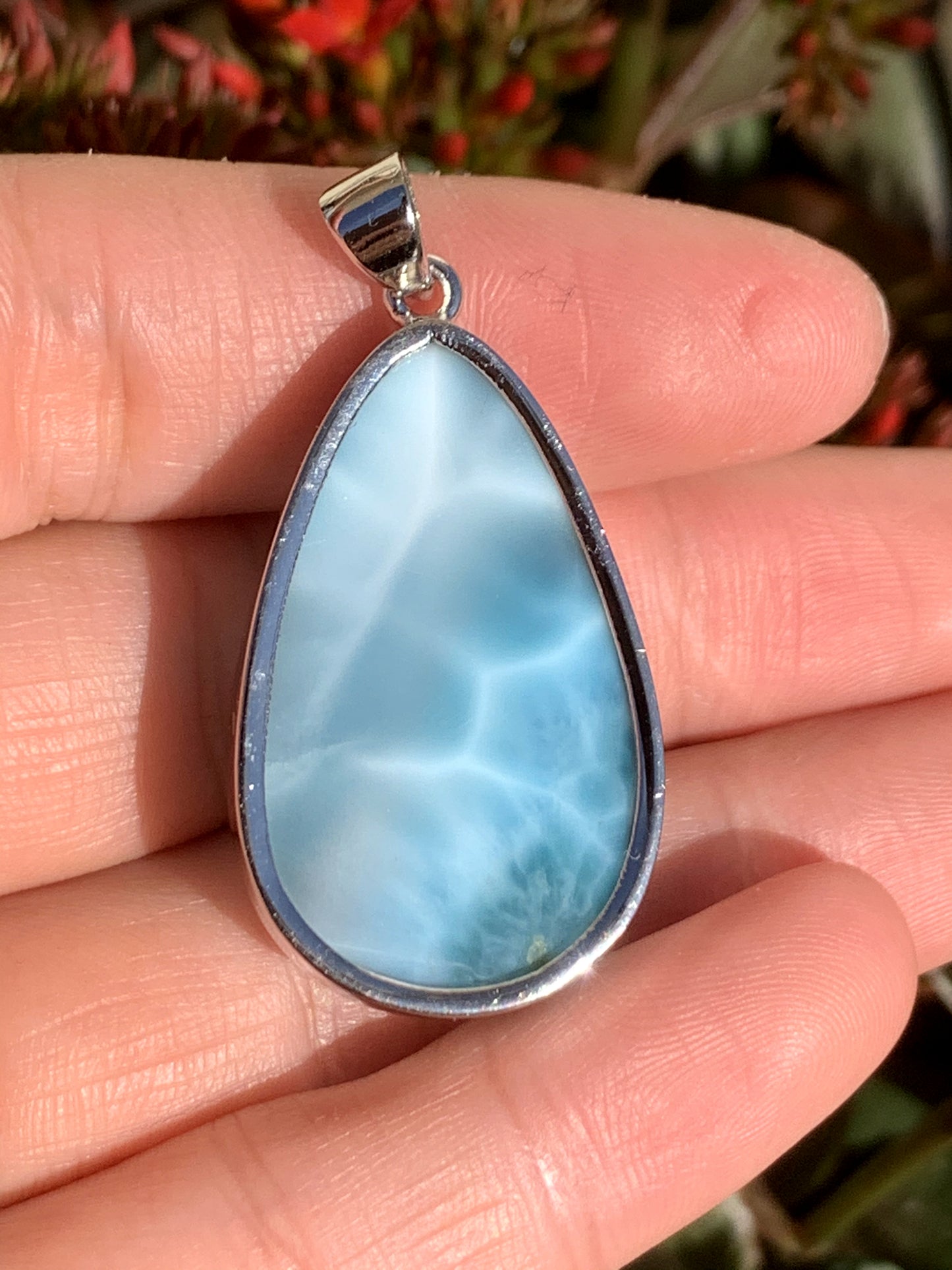 AAAA Natural Authentic Dominican Larimar Pendant,Gems Jewelry,Gems Pendant,Crystal Pendant,ET365