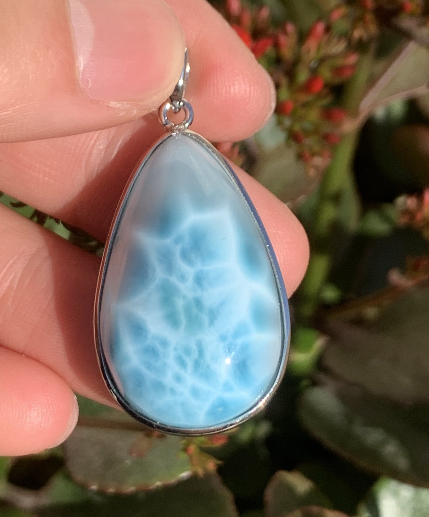 AAAA Natural Authentic Dominican Larimar Pendant,Gems Jewelry,Gems Pendant,Crystal Pendant,ET365