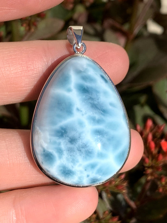 AAAA Natural Authentic Dominican Larimar Pendant,Gems Jewelry,Gems Pendant,Crystal Pendant,ET368