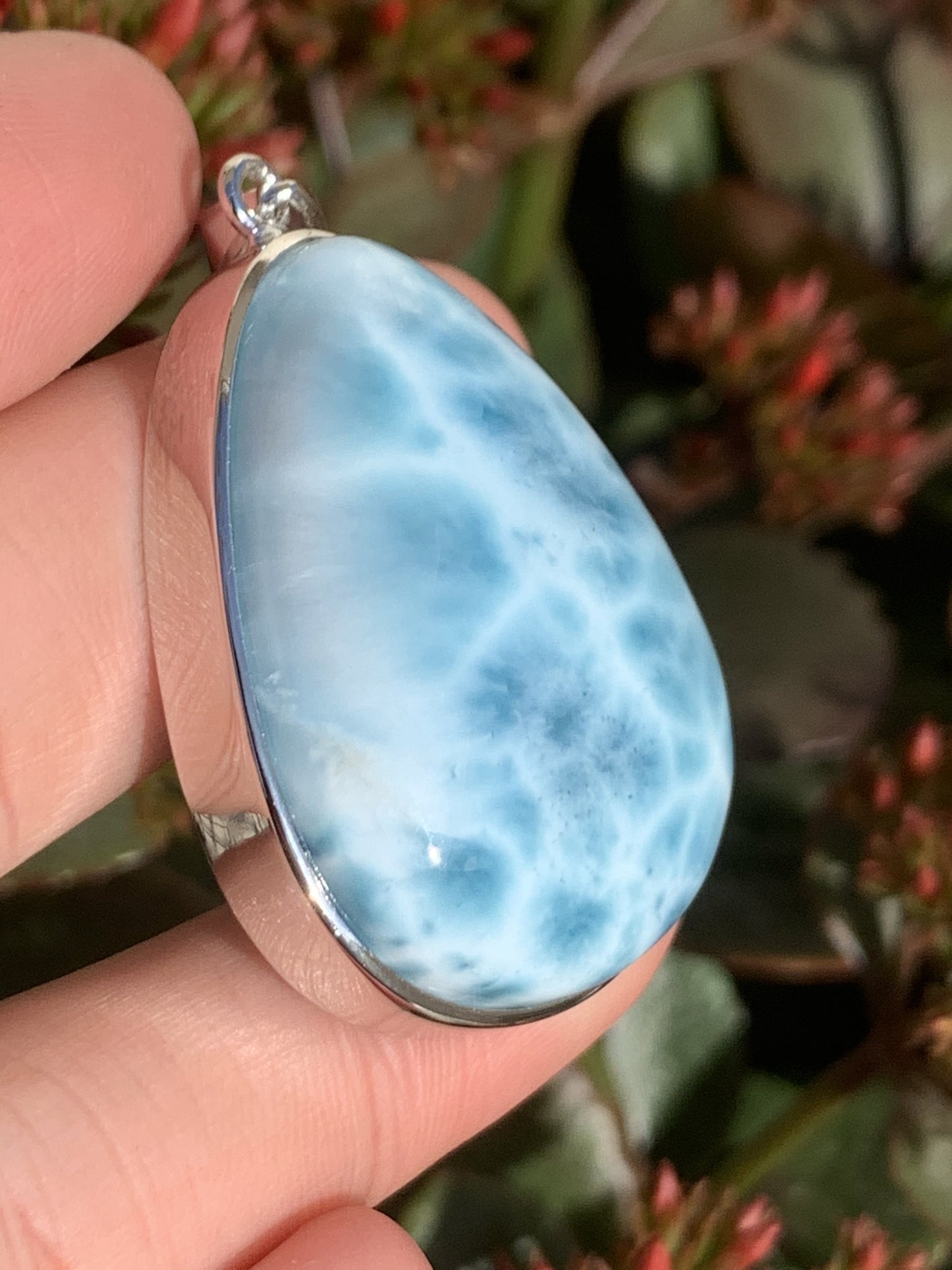 AAAA Natural Authentic Dominican Larimar Pendant,Gems Jewelry,Gems Pendant,Crystal Pendant,ET368