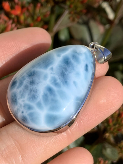 AAAA Natural Authentic Dominican Larimar Pendant,Gems Jewelry,Gems Pendant,Crystal Pendant,ET368