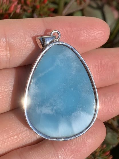 AAAA Natural Authentic Dominican Larimar Pendant,Gems Jewelry,Gems Pendant,Crystal Pendant,ET368