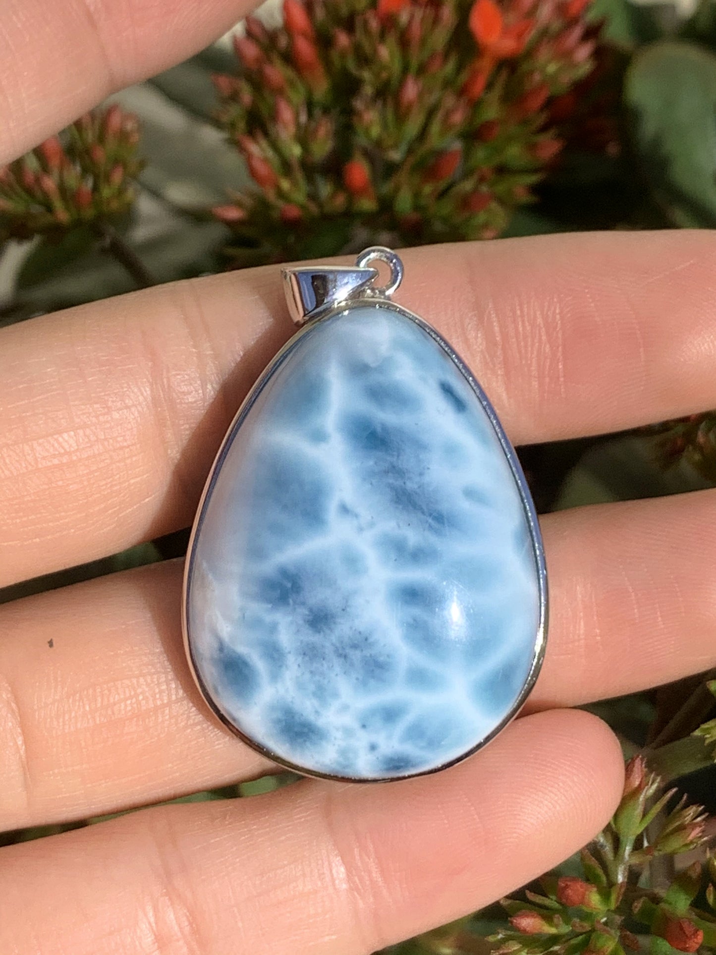 AAAA Natural Authentic Dominican Larimar Pendant,Gems Jewelry,Gems Pendant,Crystal Pendant,ET368