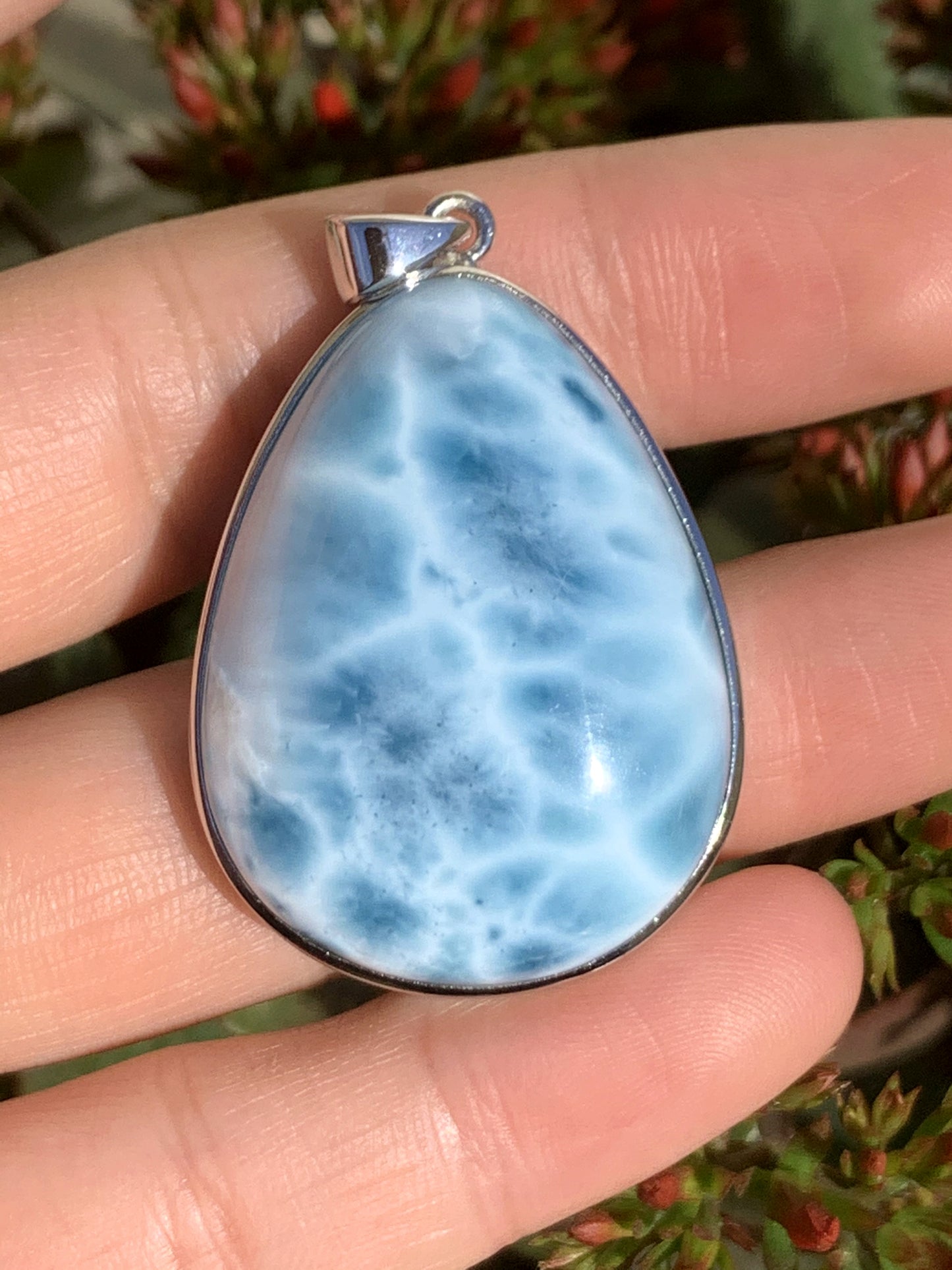 AAAA Natural Authentic Dominican Larimar Pendant,Gems Jewelry,Gems Pendant,Crystal Pendant,ET368