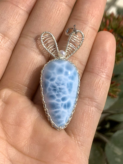 AAA+ Natural Authentic Dominican Larimar Pendant,Gems Jewelry,Gems Pendant,Crystal Pendant,ET373