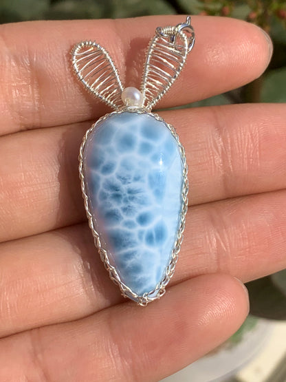 AAA+ Natural Authentic Dominican Larimar Pendant,Gems Jewelry,Gems Pendant,Crystal Pendant,ET373